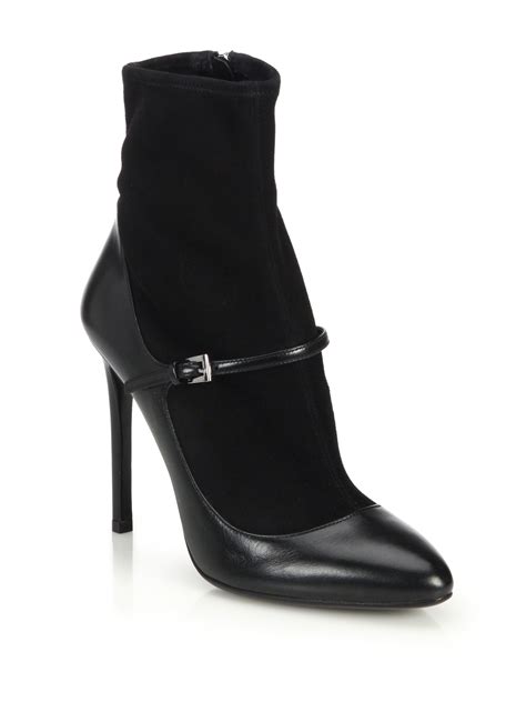 prada black pointed heels|prada suede booties.